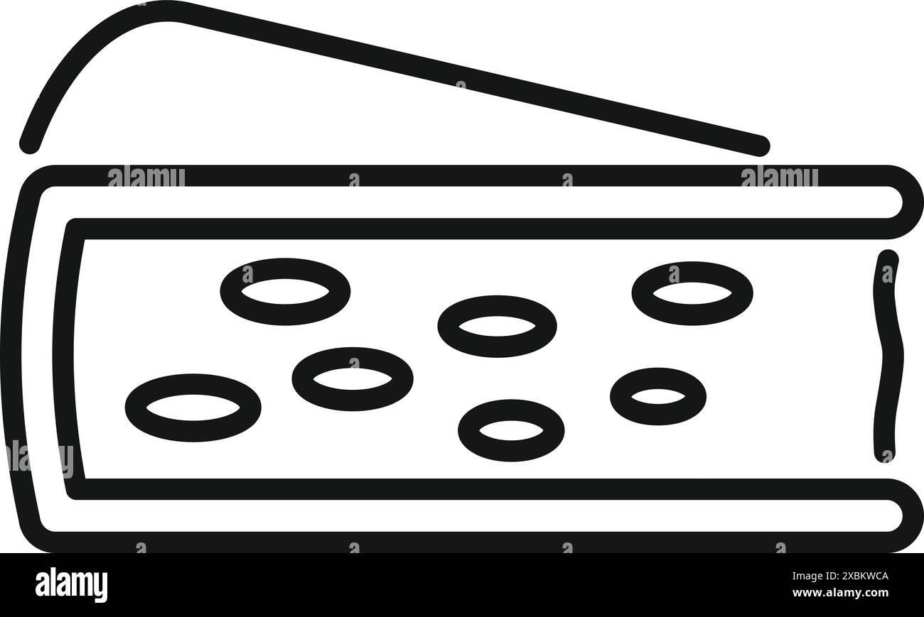 Icône de ligne d'un vaisseau sanguin avec des érythrocytes circulant à l'intérieur, représentant le système circulatoire Illustration de Vecteur