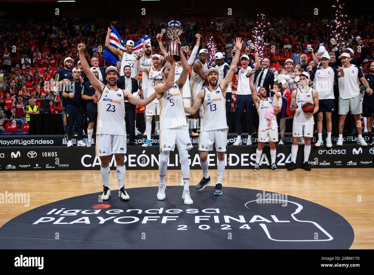 Champion du Real Madrid 23-24, UCAM Murcia CB vs UNICAJA Baloncesto Málaga, acb, Endesa basketball League, troisième match Playoff final, Palacio de Deportes de Murcia région de Murcia Espagne 12 juin 2024 Banque D'Images