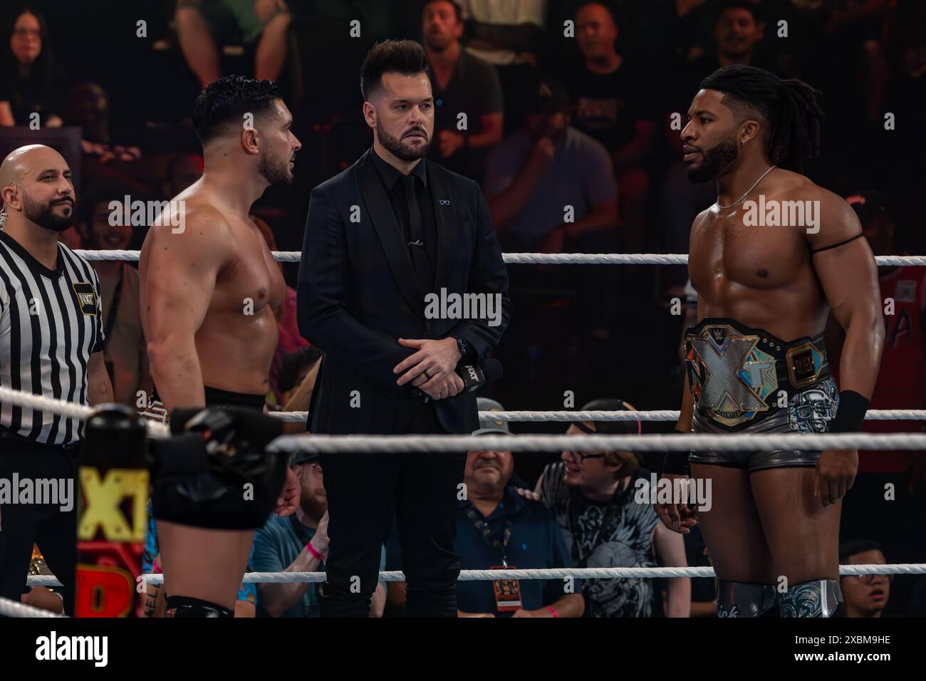 Trick Williams contre Ethan page pour le championnat NXT au NXT Battlegrounds à l'UFC Apex de Las Vegas Banque D'Images