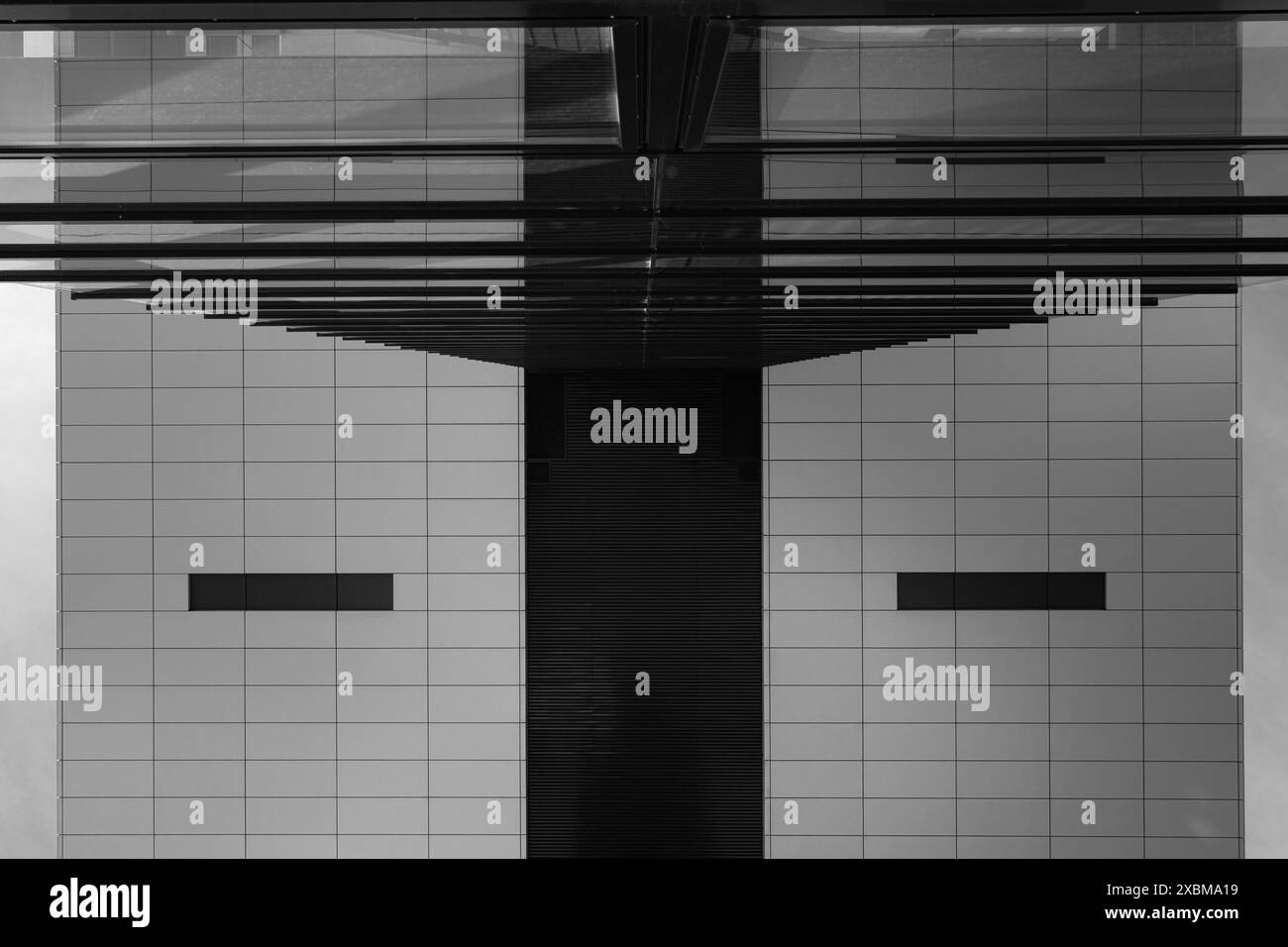 Vue des grues de Cologne, noir et blanc, Cologne, Allemagne Banque D'Images