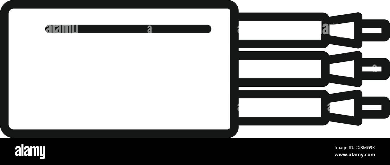 Simple icône de dessin au trait d'un câble à fibre optique transmettant des données Illustration de Vecteur
