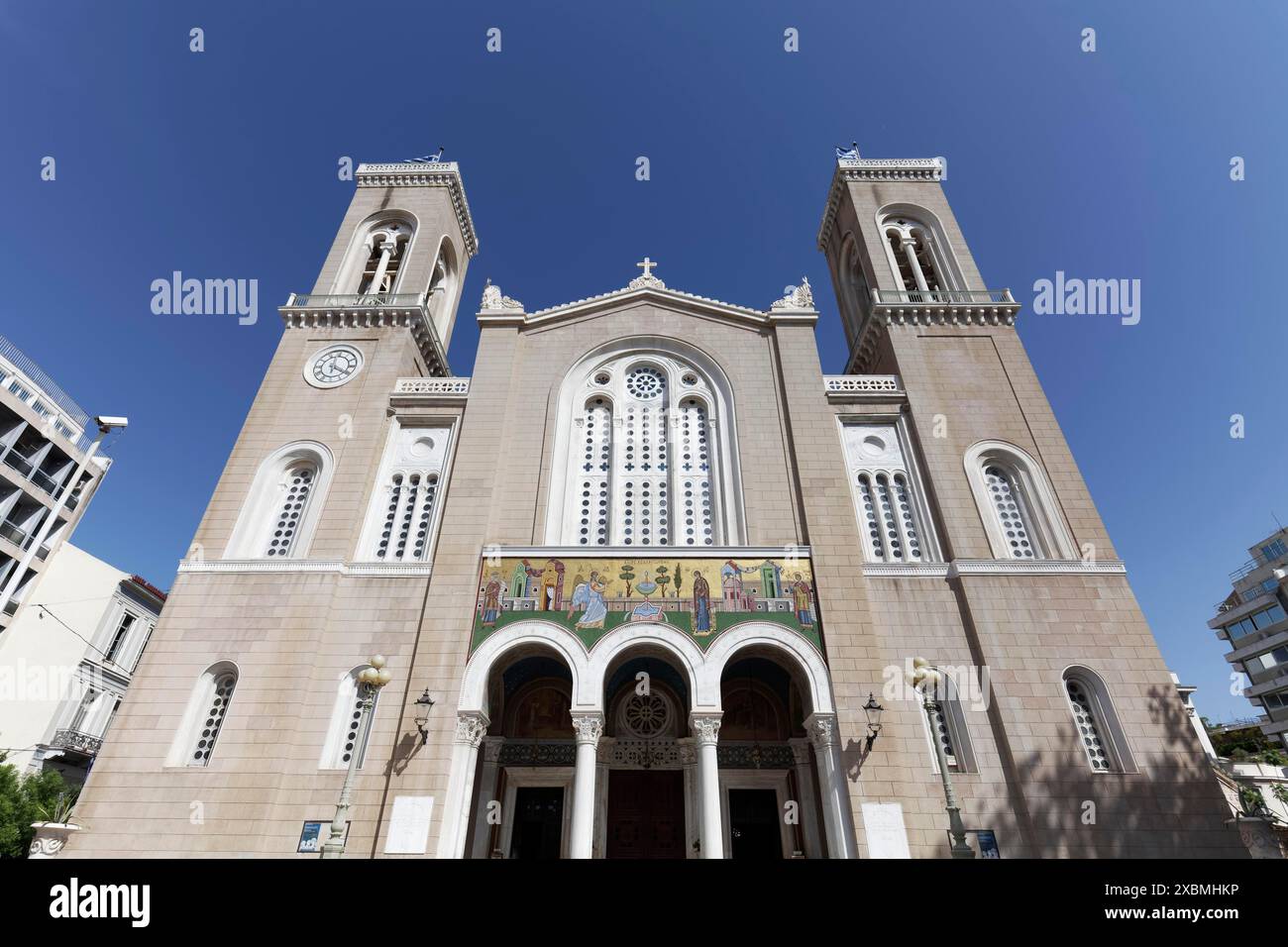 Cathédrale orthodoxe grecque de l'Annonciation, architecte Theophil von Hansen, style néoclassique, Athènes, Grèce Banque D'Images