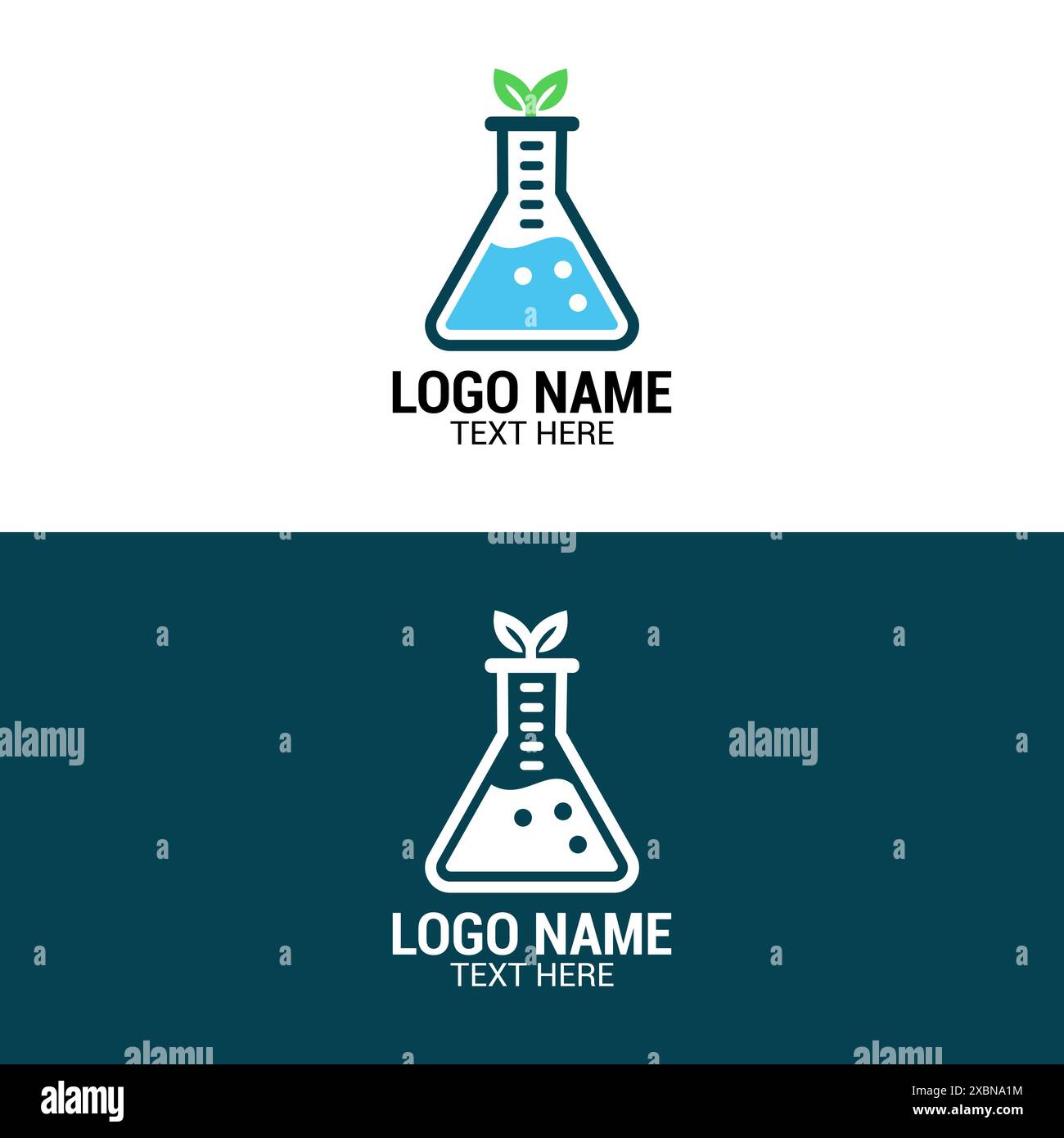 Laboratoire médical logo Science Labs logo Design Bio logo du laboratoire biologique logo du laboratoire logo Erlenmeyer Illustration de Vecteur