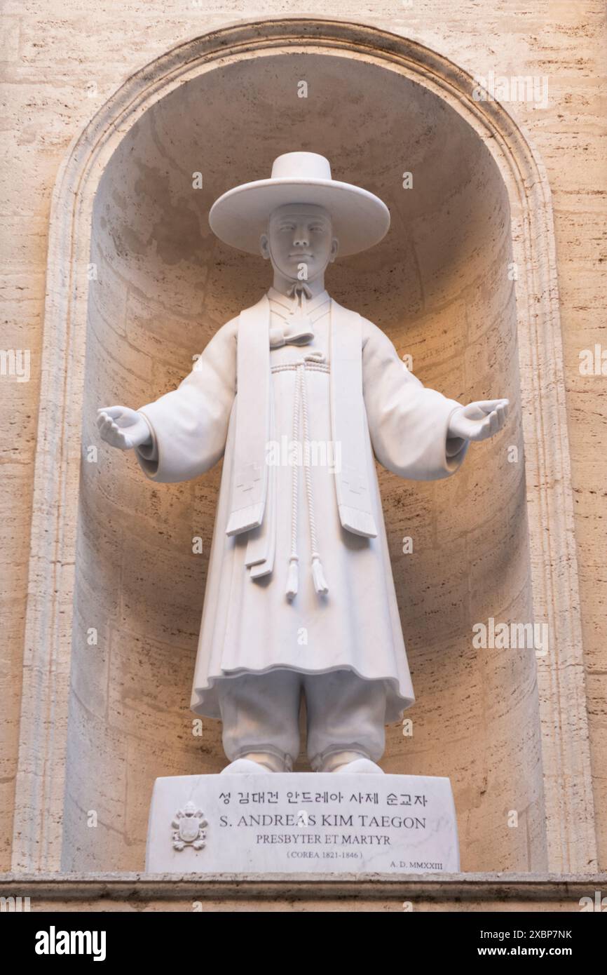 Andres Kim Taegon sculpture de martyr catholique coréen. Vatican, Rome. Italie Banque D'Images
