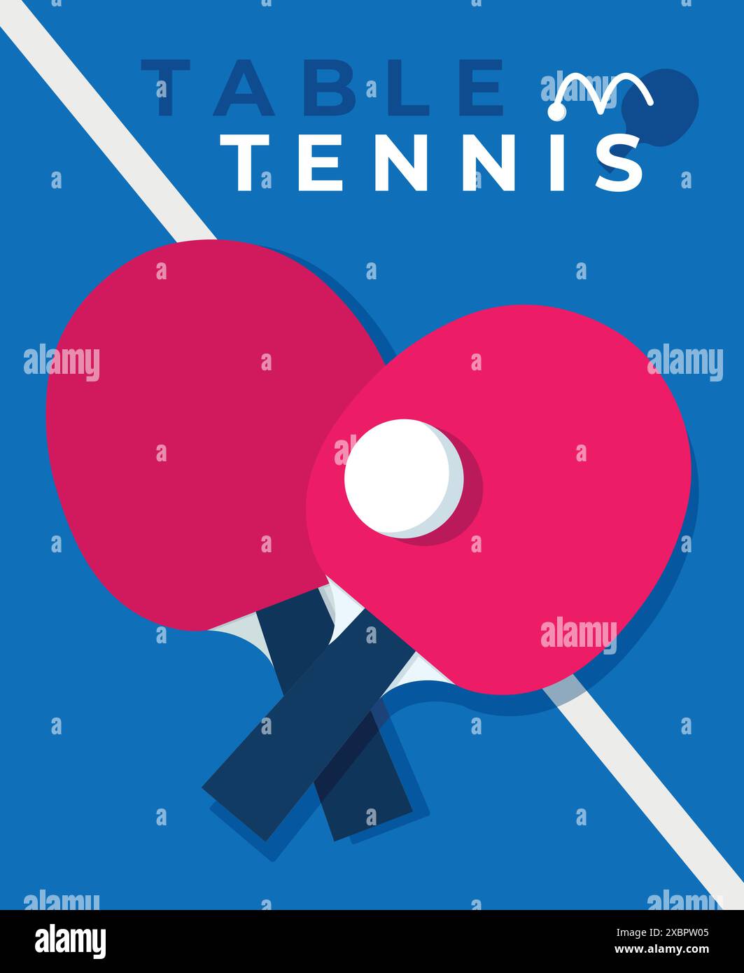 Fond de tennis de table ou de ping-pong. Modèle d'affiche de tennis de table ou prospectus de promotion avec une table de tennis, des raquettes et une balle. Illustration vectorielle Illustration de Vecteur