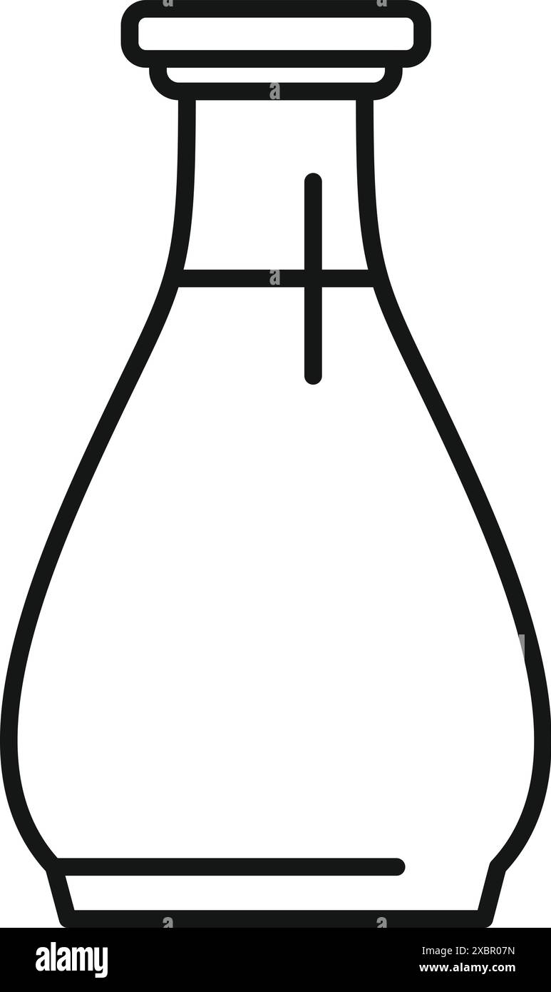 Dessin simple d'une bouteille de saké traditionnelle avec un col fin Illustration de Vecteur