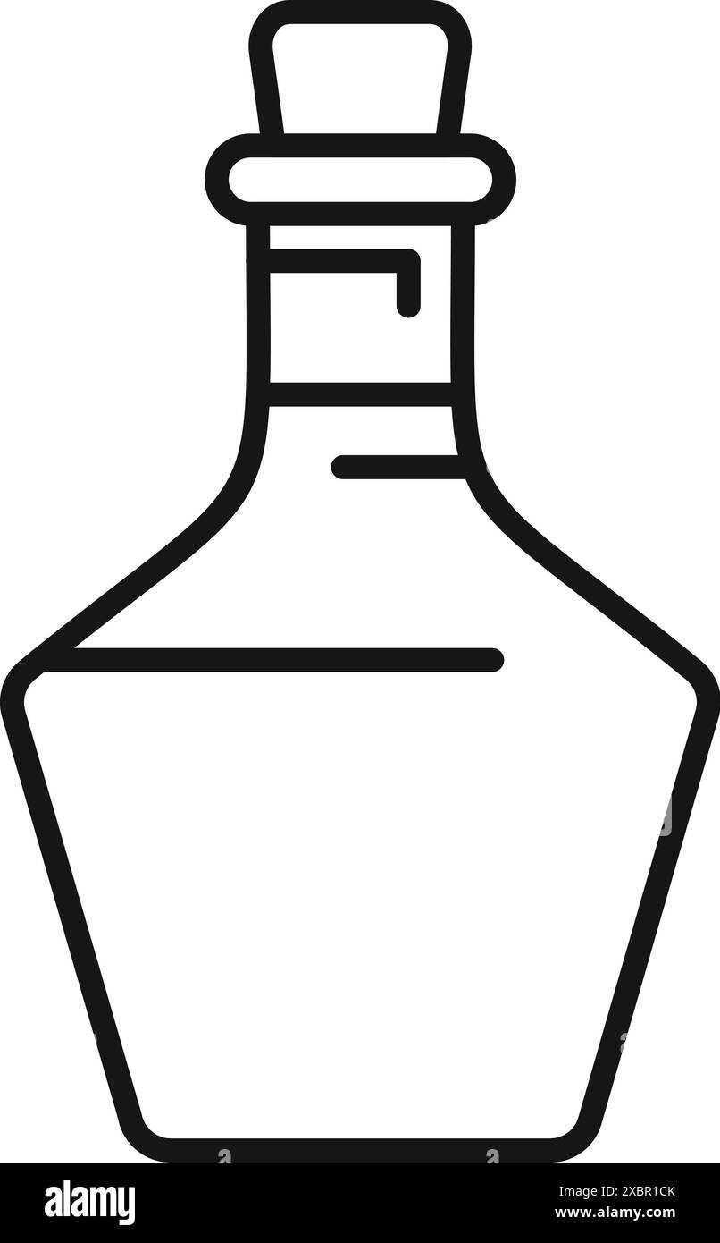 Icône simple d'une bouteille vintage contenant un liquide Illustration de Vecteur