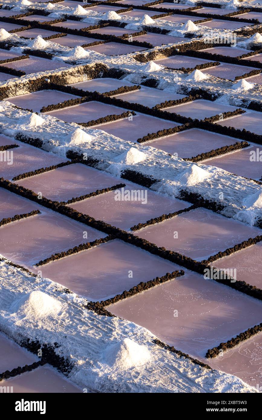 Salinas de Fuencaliente ou Salinas Teneguía, étangs d'évaporation de sel, la Palma, îles Canaries, Espagne Banque D'Images