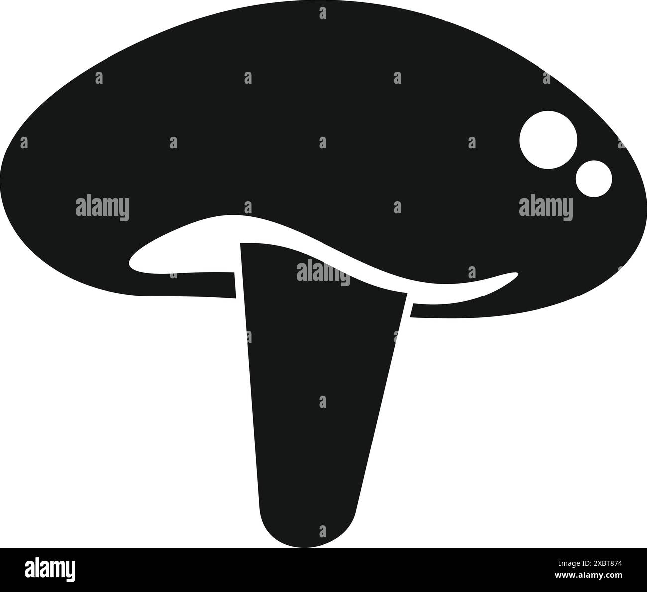 Icône de champignon noir représentant les champignons, la recherche de nourriture et la nature, parfait pour illustrer les activités de plein air Illustration de Vecteur