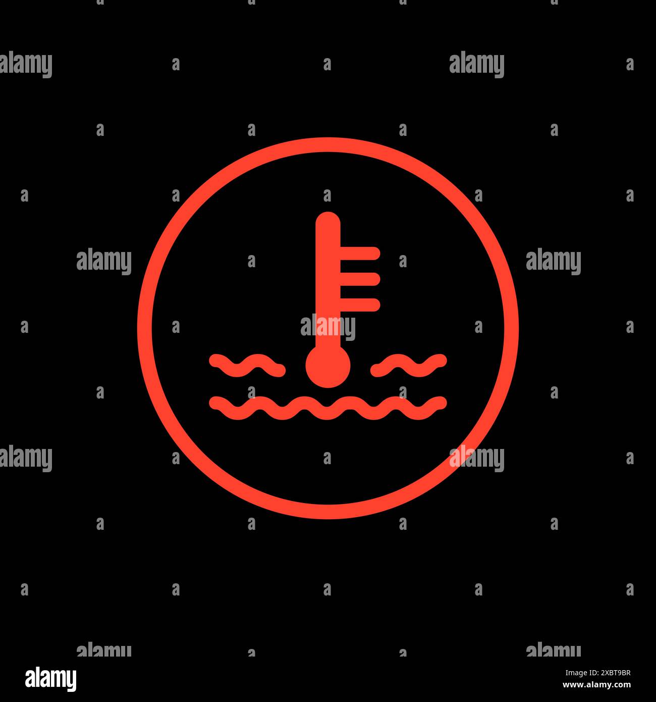 Icône du capteur de chaleur du moteur de voiture. Indicateur de température d'huile symbole de l'eau sur le tableau de bord thermomètre liquide de refroidissement Illustration de Vecteur