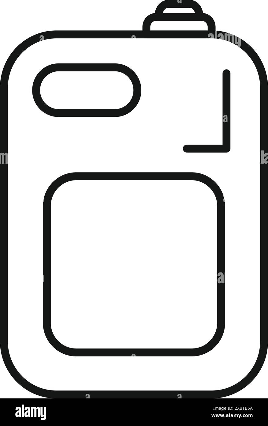 Icône de contour noir pour un bidon en plastique avec couvercle et poignée pour les liquides isolés sur fond blanc Illustration de Vecteur
