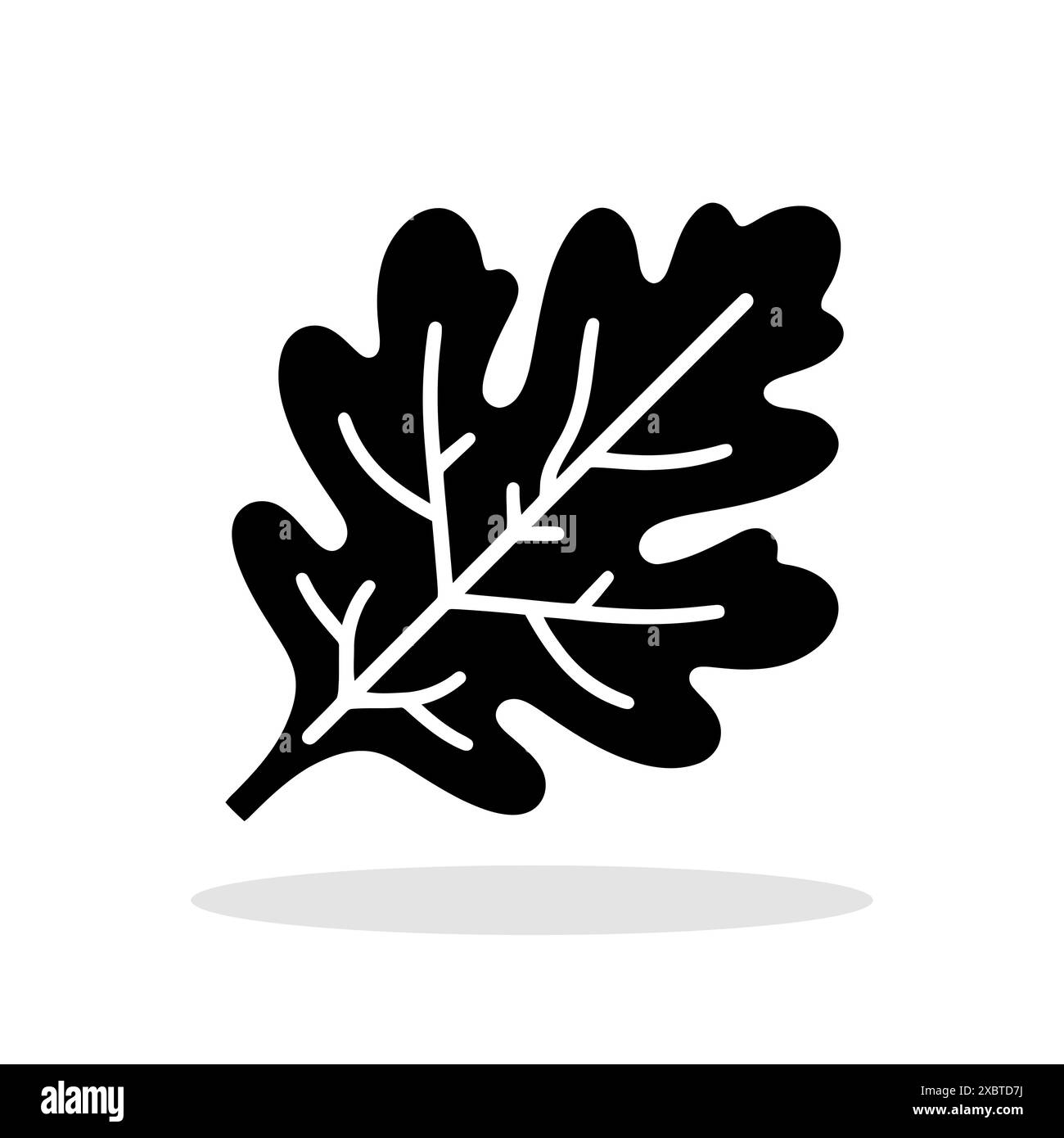 Icône feuille de chêne. Icône de vecteur de feuille. Icône de feuille de chêne noir Illustration de Vecteur