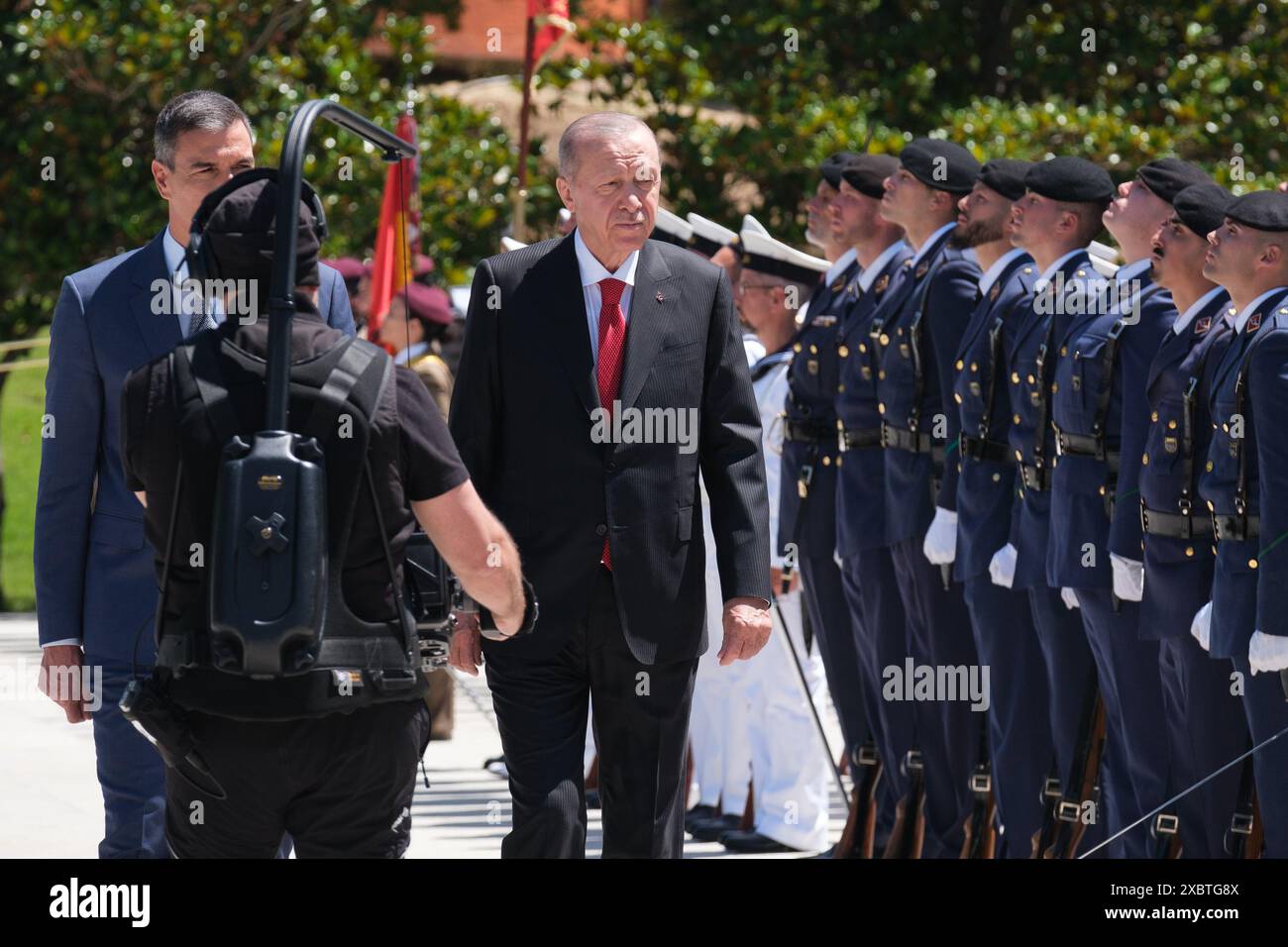 Recep Tayyip Erdogan, président de la Turquie, lors de sa visite pour paniquer le premier ministre Pedro Sanchez au Palais Moncloa à Madrid 13 juin 2024 espagne Banque D'Images