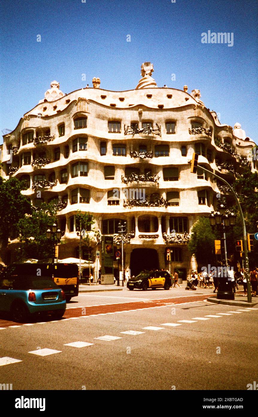 La Pedrera - Casa Milà, appartements d'Antoni Gaudi sur le Passeig de Gracia, Barcelone, Catalogne, Espagne. Banque D'Images
