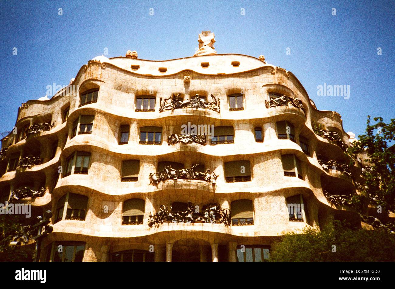 La Pedrera - Casa Milà, appartements d'Antoni Gaudi sur le Passeig de Gracia, Barcelone, Catalogne, Espagne. Banque D'Images