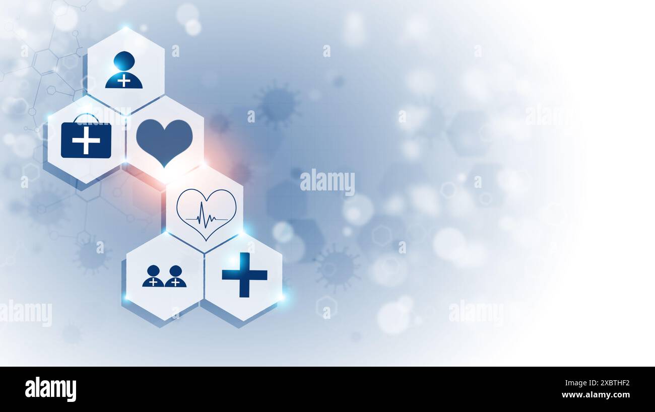 bannière d'illustration de biologie bleue médicale et scientifique Banque D'Images