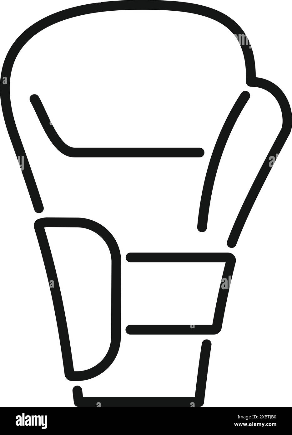 Simple dessin au trait d'un gant de boxe, prêt pour une séance d'entraînement ou un match Illustration de Vecteur
