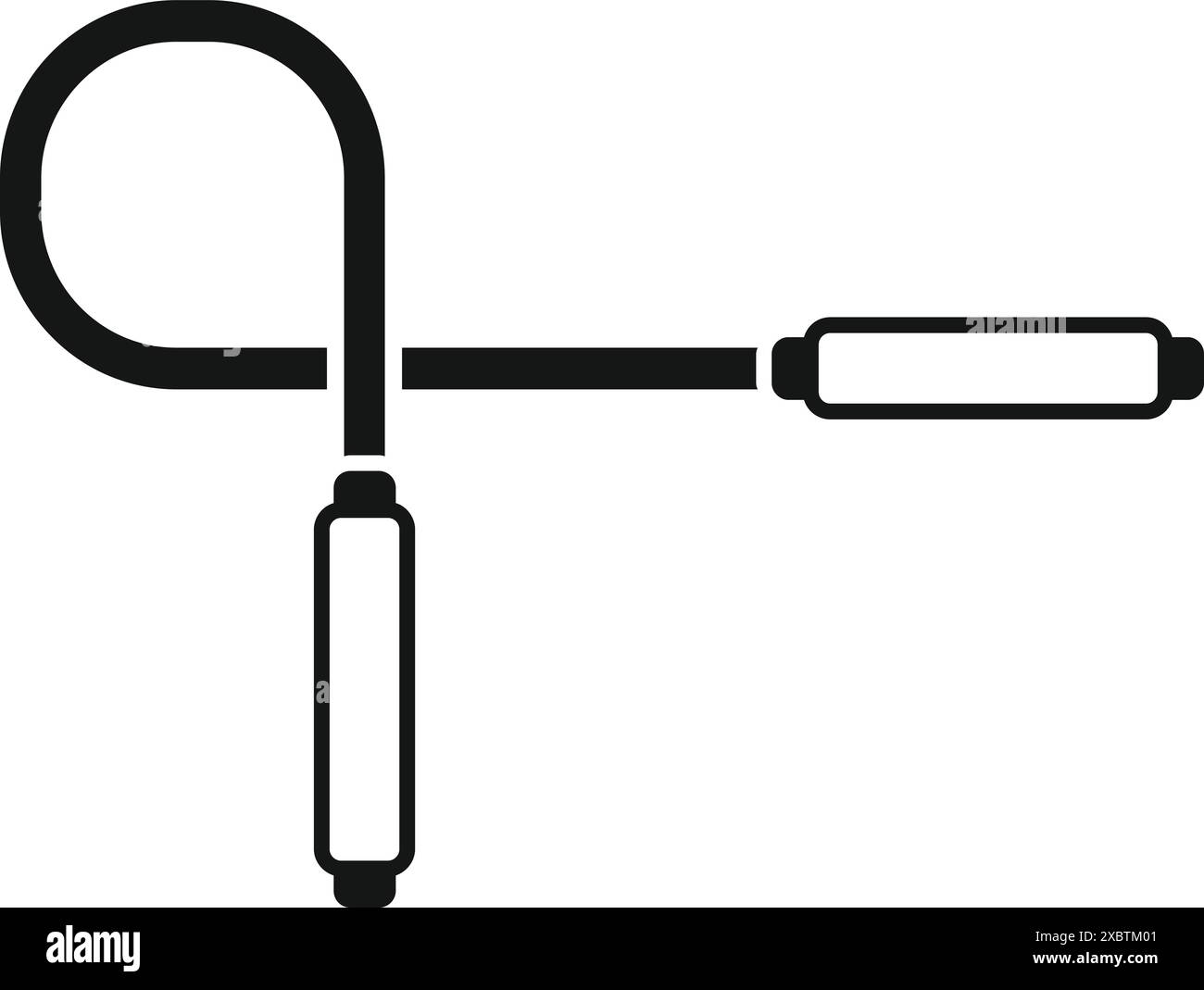 Icône simple d'une prise jack de câble audio se connectant, faisant de la musique et du son dans un studio d'enregistrement Illustration de Vecteur
