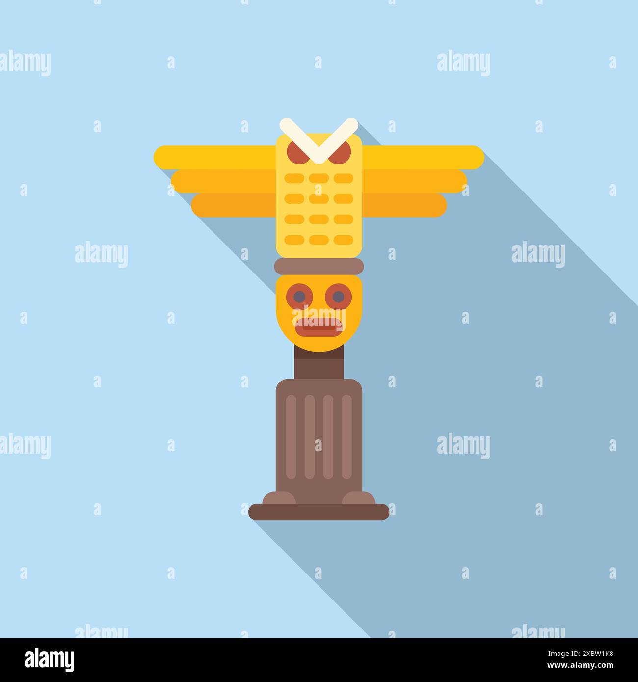 Illustration mettant en valeur l'art d'un totem traditionnel, célébrant le riche patrimoine et le symbolisme de la culture amérindienne Illustration de Vecteur