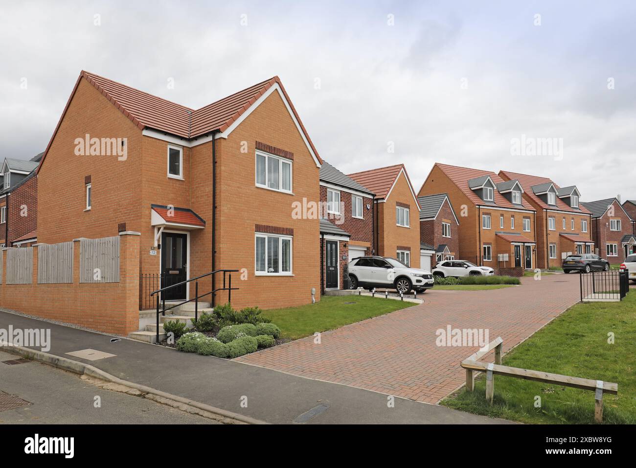 Maisons individuelles de 3 et 4 chambres récemment achevées sur le nouveau lotissement Millbeck Grange à Bowburn, près de Durham, Royaume-Uni. Construit par les maisons Persimmon. Banque D'Images