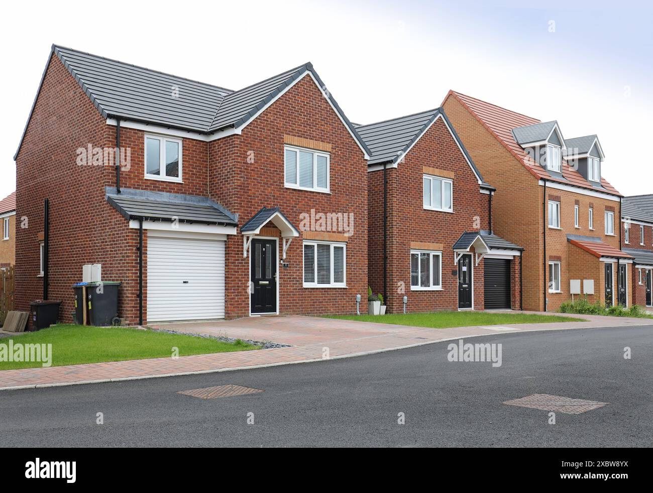 Maisons individuelles de 3 et 4 chambres récemment achevées sur le nouveau lotissement Millbeck Grange à Bowburn, près de Durham, Royaume-Uni. Construit par les maisons Persimmon. Banque D'Images