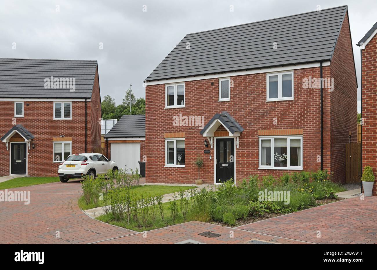 Maisons individuelles de 3 et 4 chambres récemment achevées sur le nouveau lotissement Millbeck Grange à Bowburn, près de Durham, Royaume-Uni. Construit par les maisons Persimmon. Banque D'Images