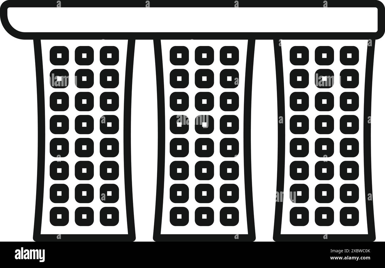 Dessin au trait de l'emblématique hôtel marina Bay Sands à singapour, avec sa structure de connexion unique Illustration de Vecteur
