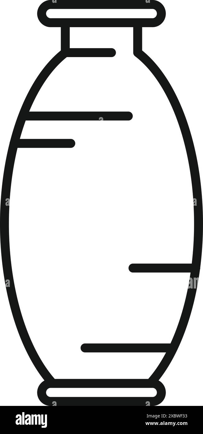 Icône de ligne simple d'un vase d'argile antique, parfait pour l'histoire ou les projets de musée Illustration de Vecteur