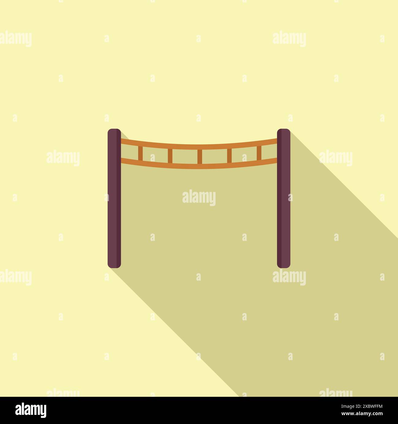 Icône minimaliste d'un pont de corde, symbolisant le défi de surmonter les obstacles Illustration de Vecteur