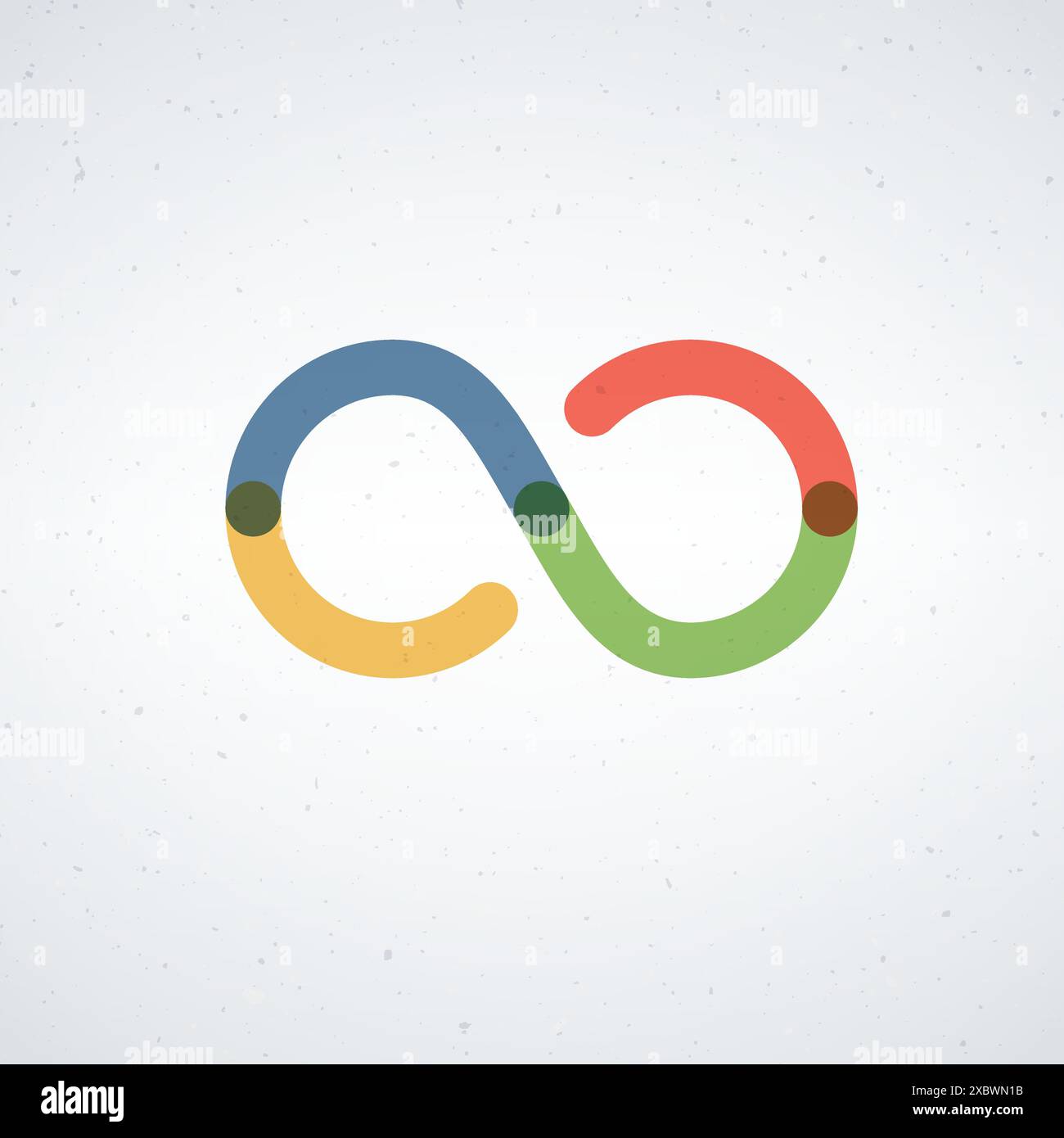 Signe d'infini en 4 pièces de couleur ou options. Icône plate infini. Illustration vectorielle isolée Illustration de Vecteur