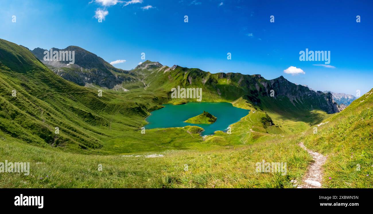 schrecksee, lac de montagne, panorama, lac, paysage de montagne, paysage, panoramas, montagne, lacs, Alpes de Allgäu, Reutte, Allgäu Banque D'Images