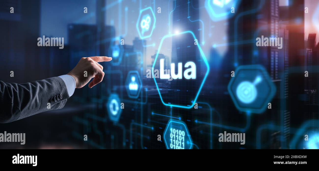 Langue de programmation LUA. Langage de programmation de script. Banque D'Images