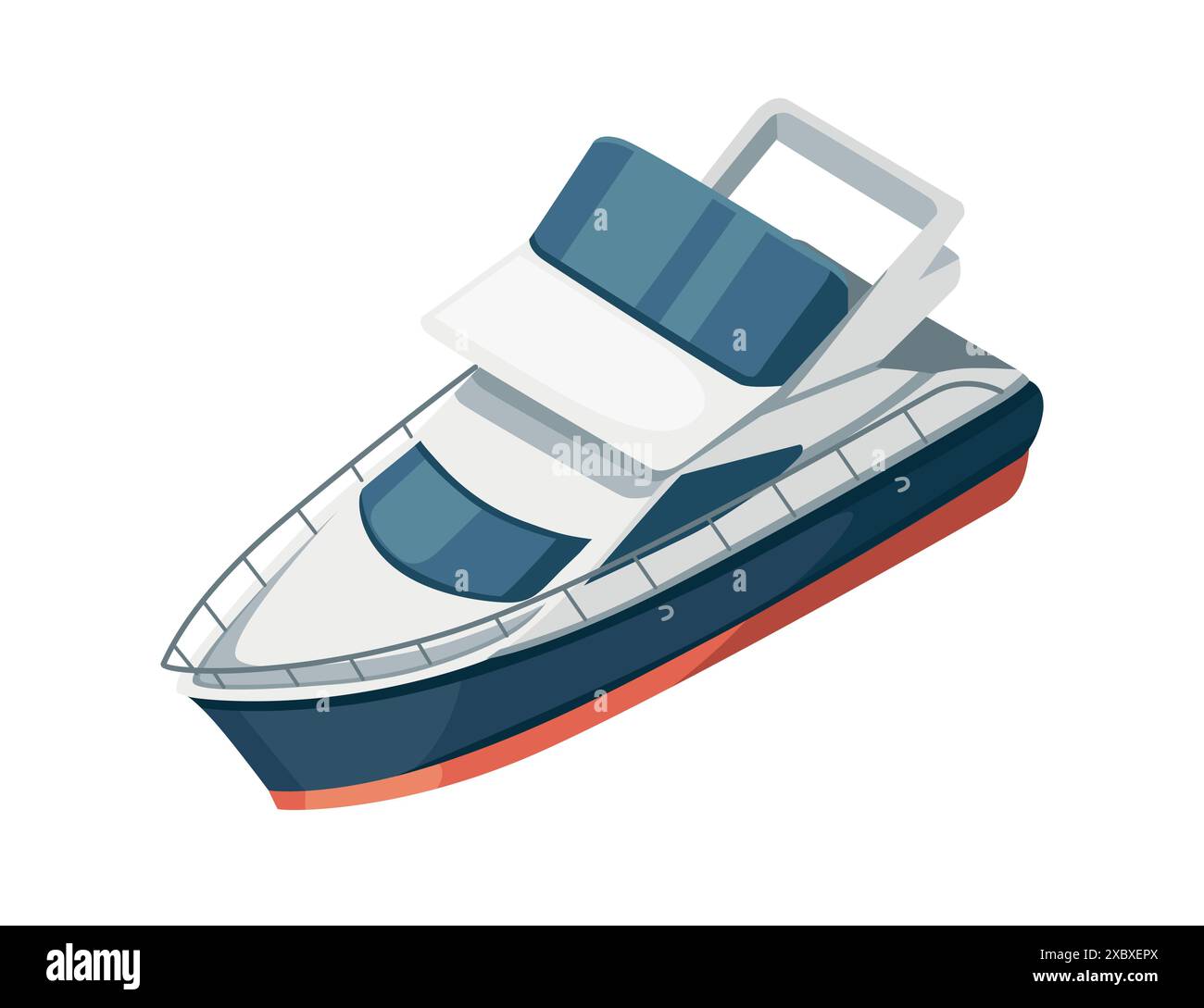 Illustration vectorielle de conception de bateau de vitesse simple isométrique isolée sur fond blanc Illustration de Vecteur