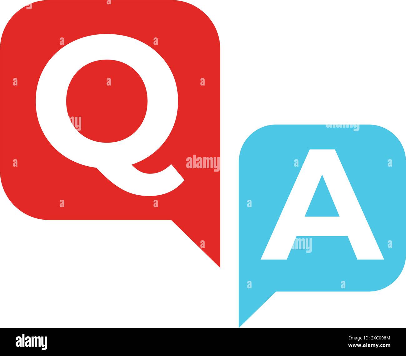 icône questions et réponses. Bulles vocales pour les messages Q et A. FAQ idées pour résoudre les problèmes. Illustration de Vecteur