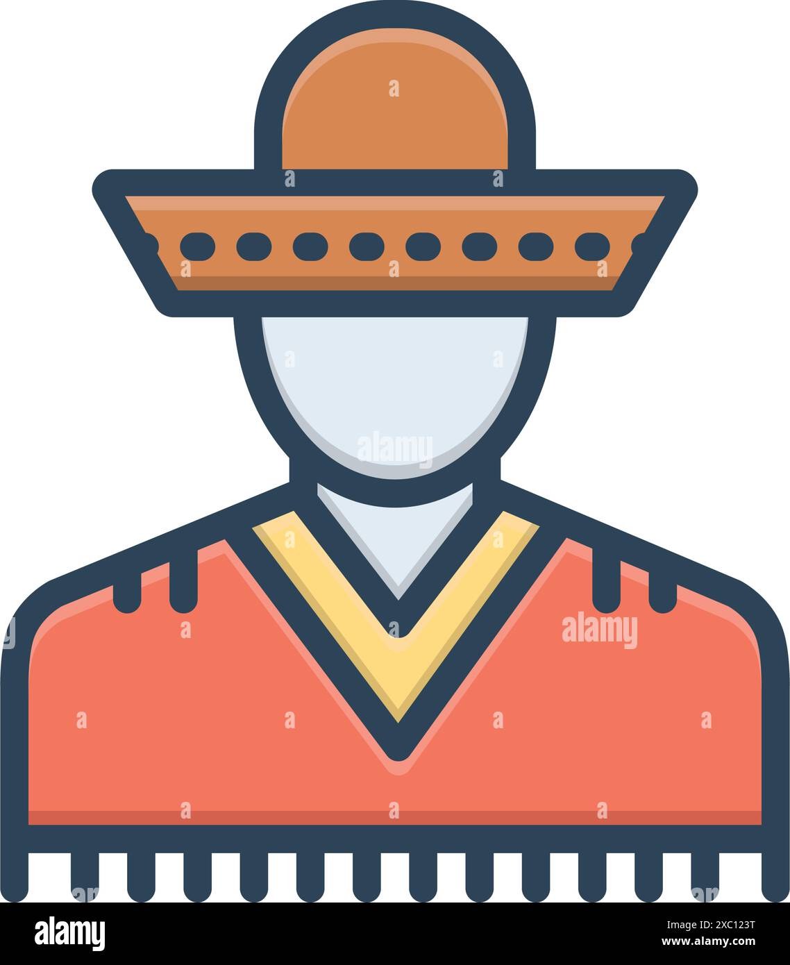 Icône pour mexicain, chapeau Illustration de Vecteur