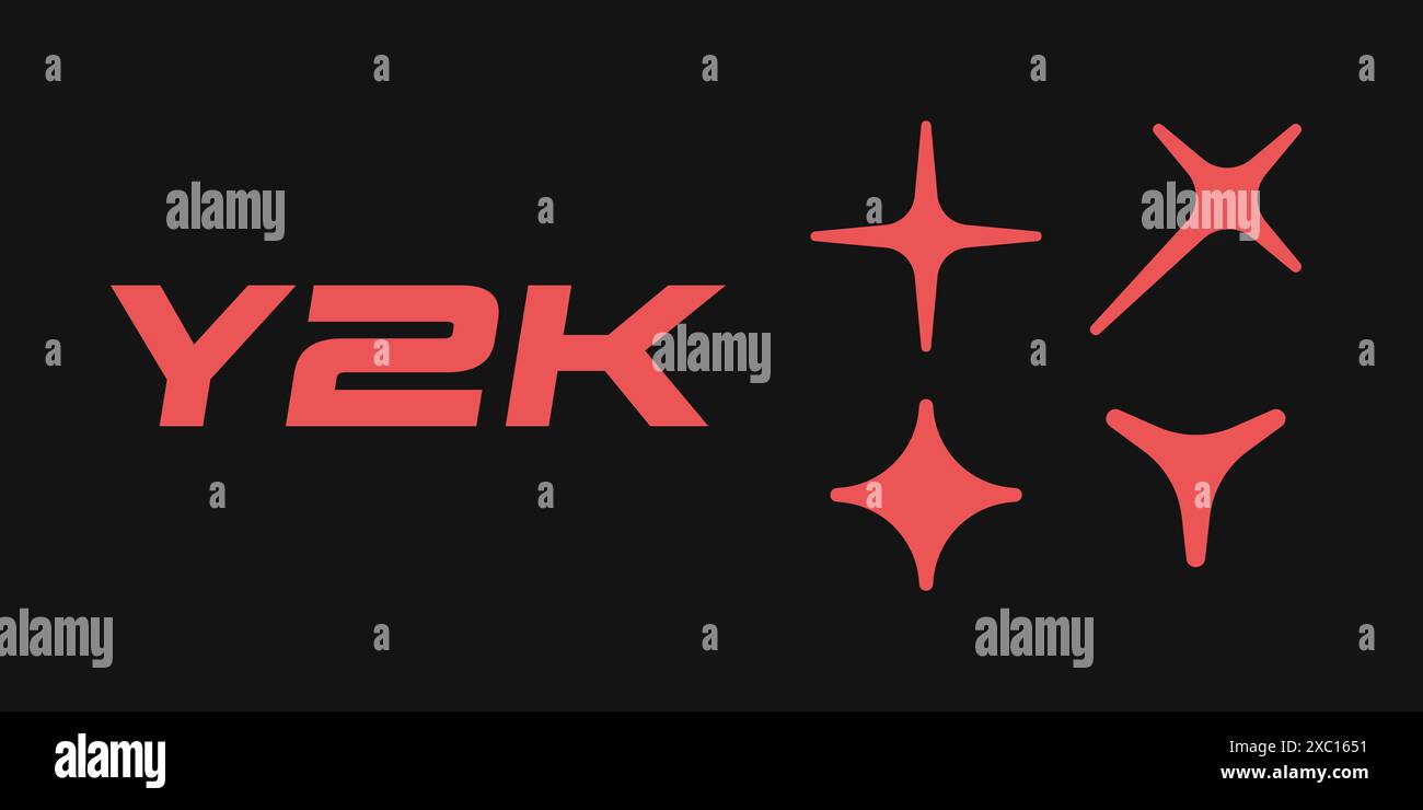 Jeu d'étoiles de style Y2K. Illustration de Vecteur