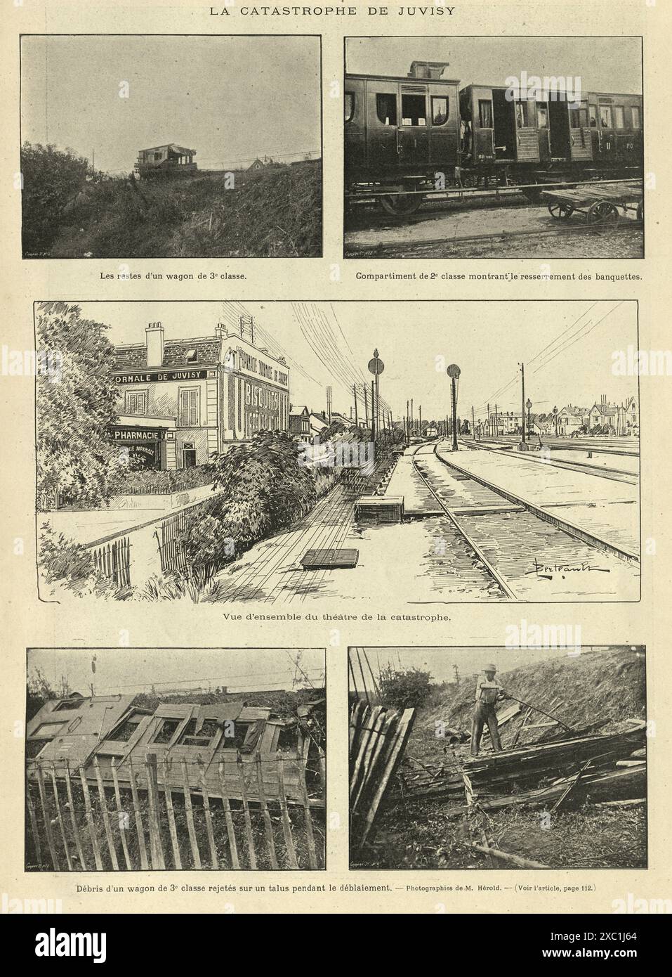 Collision ferroviaire, accident ferroviaire à la gare de Juvisy à Juvisy-sur-orge, France, le 5 août 1899, XIXe siècle Banque D'Images