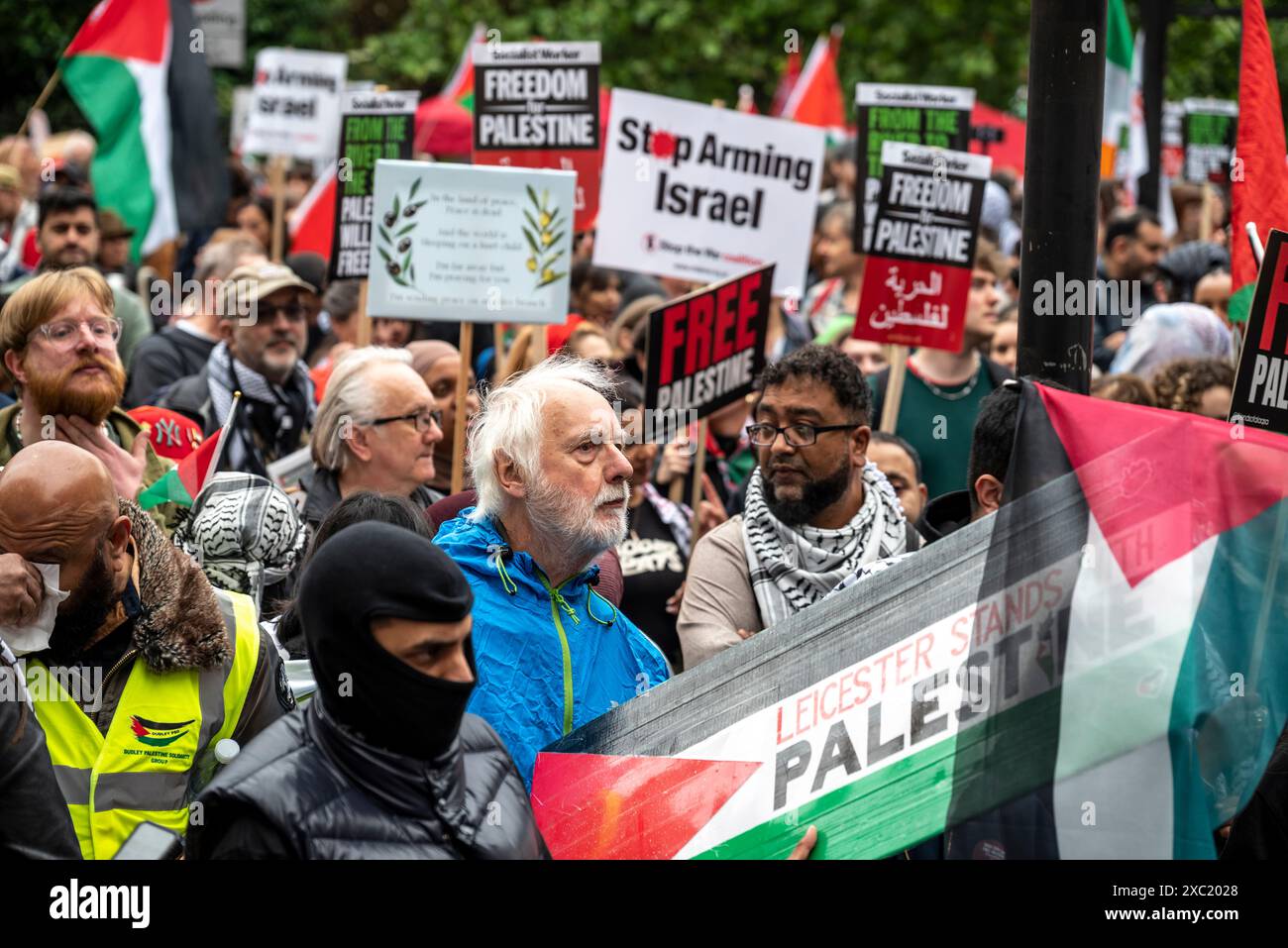 Manifestation pro-palestinienne dans le centre de Londres le 08/06/2024, Londres, Angleterre, Royaume-Uni Banque D'Images