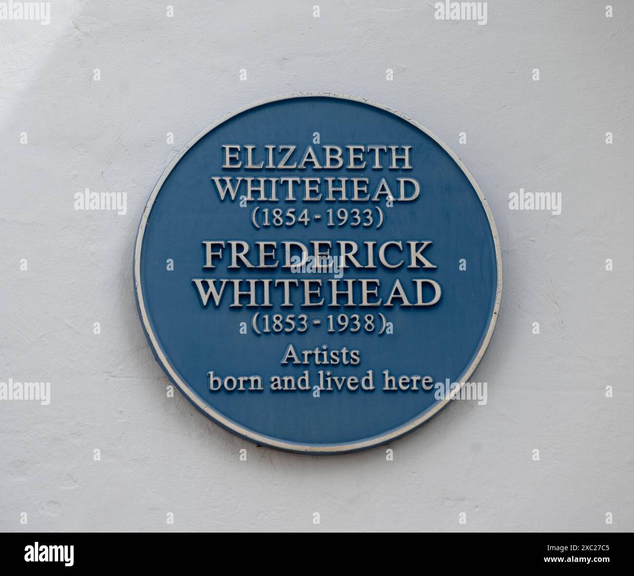 Plaque bleue Elizabeth et Frederick Whitehead, Leamington Spa, Warwickshire, Angleterre, Royaume-Uni Banque D'Images