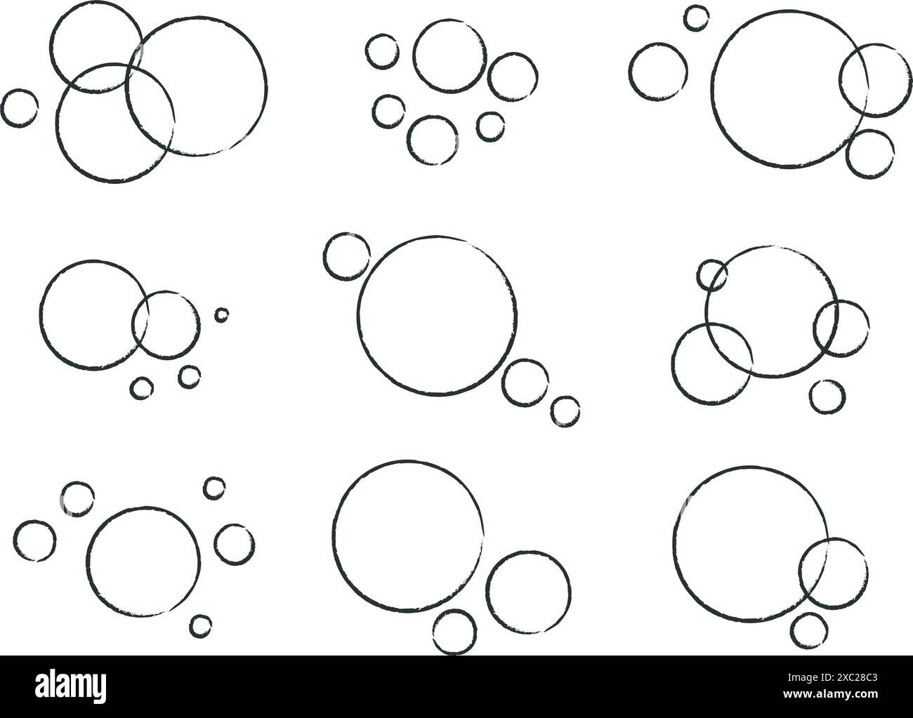 Jeu de bulles dessinées à la main à l'encre grunge Illustration de Vecteur