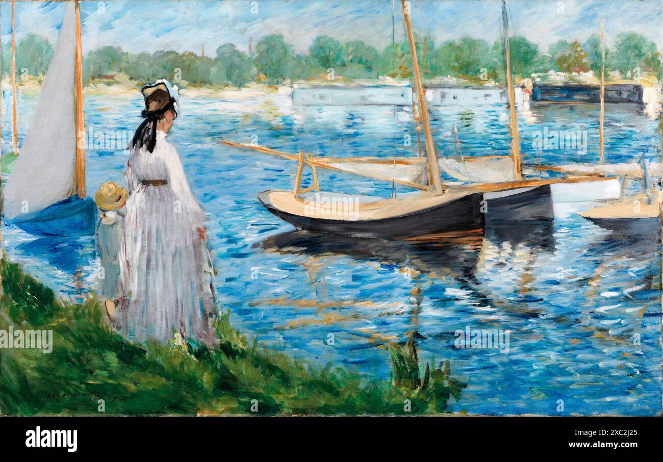 Edouard Manet, bords de Seine à Argenteuil, peinture à l'huile sur toile, 1874 Banque D'Images