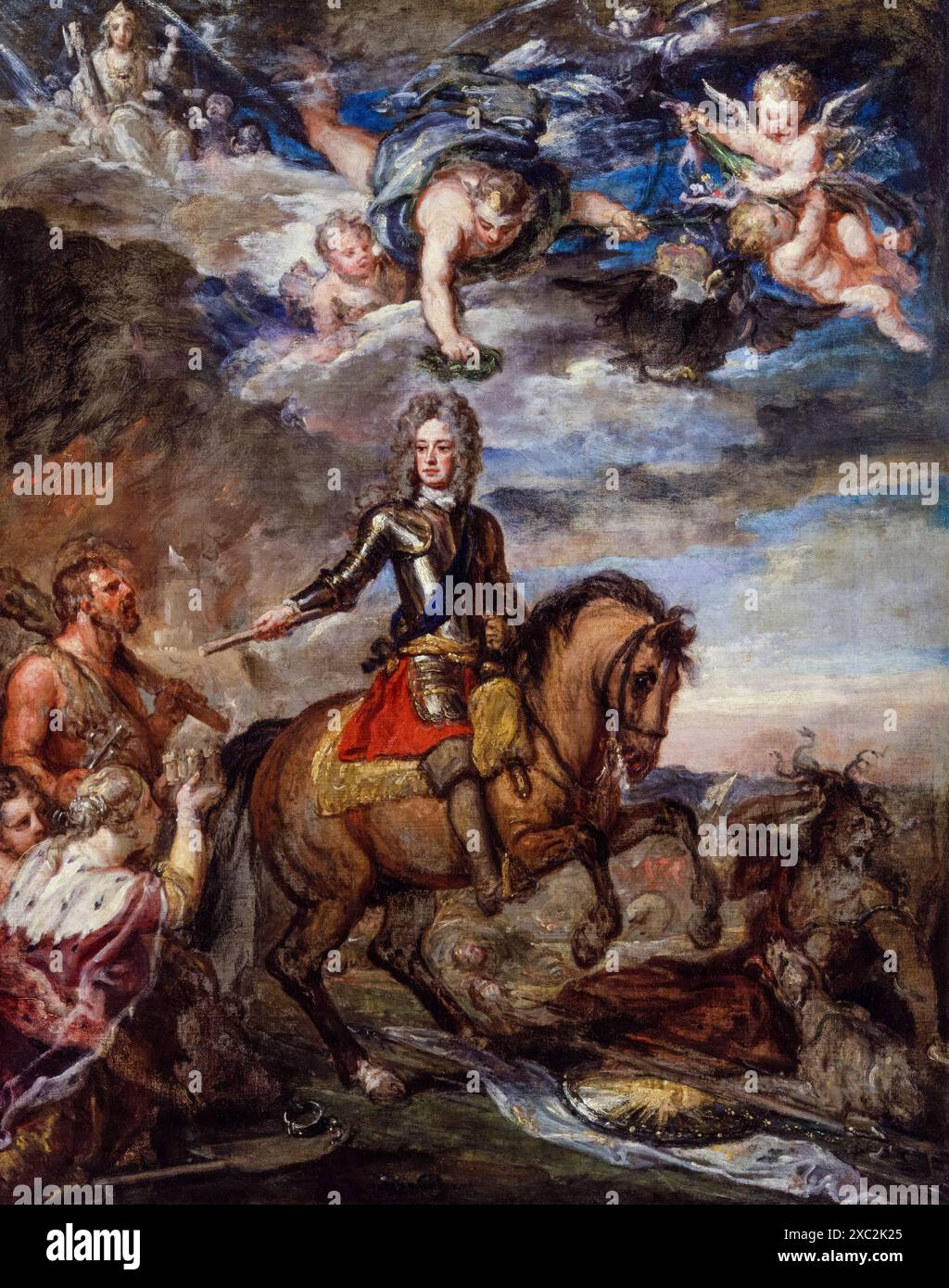 Général John Churchill (1650-1722), 1er duc de Marlborough, portrait équestre à l'huile sur toile par Sir Godfrey Kneller, vers 1706 Banque D'Images