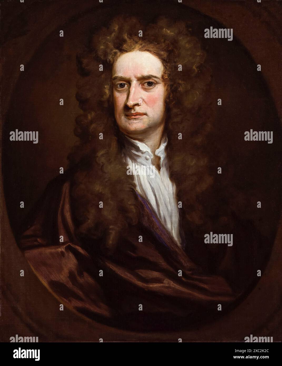 Sir Isaac Newton (1642-1727), scientifique anglais, portrait peint à l'huile sur toile par Sir Godfrey Kneller, 1702 Banque D'Images