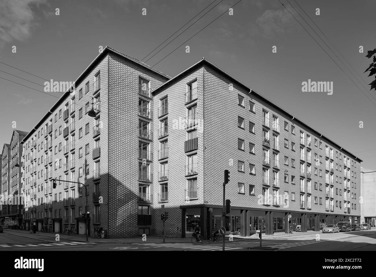 Sølvgadehus, immeuble d'habitation conçu par Holger Hjortenberg, 1960 ; Sølvgade/Borgergade, Copenhague, Danemark Banque D'Images