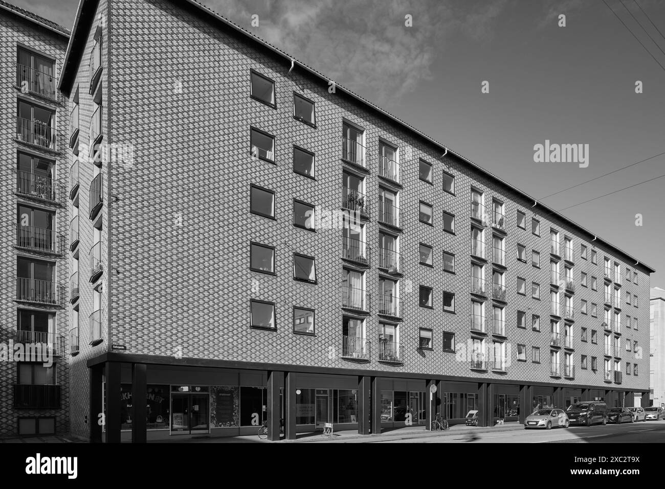 Sølvgadehus, immeuble d'habitation conçu par Holger Hjortenberg, 1960 ; Sølvgade/Borgergade, Copenhague, Danemark Banque D'Images