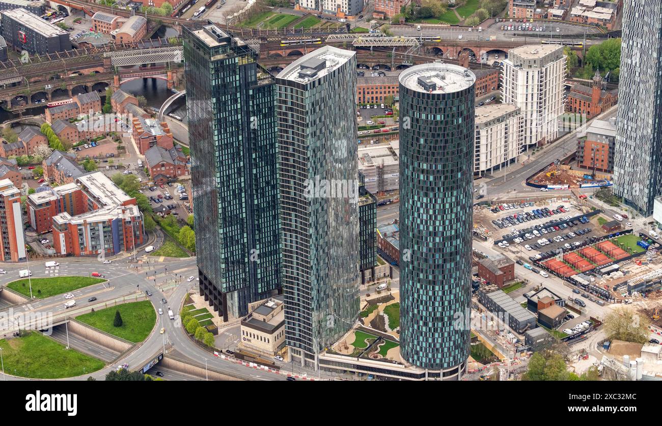 Photo aérienne du centre-ville de Manchester à 2000 mètres Banque D'Images