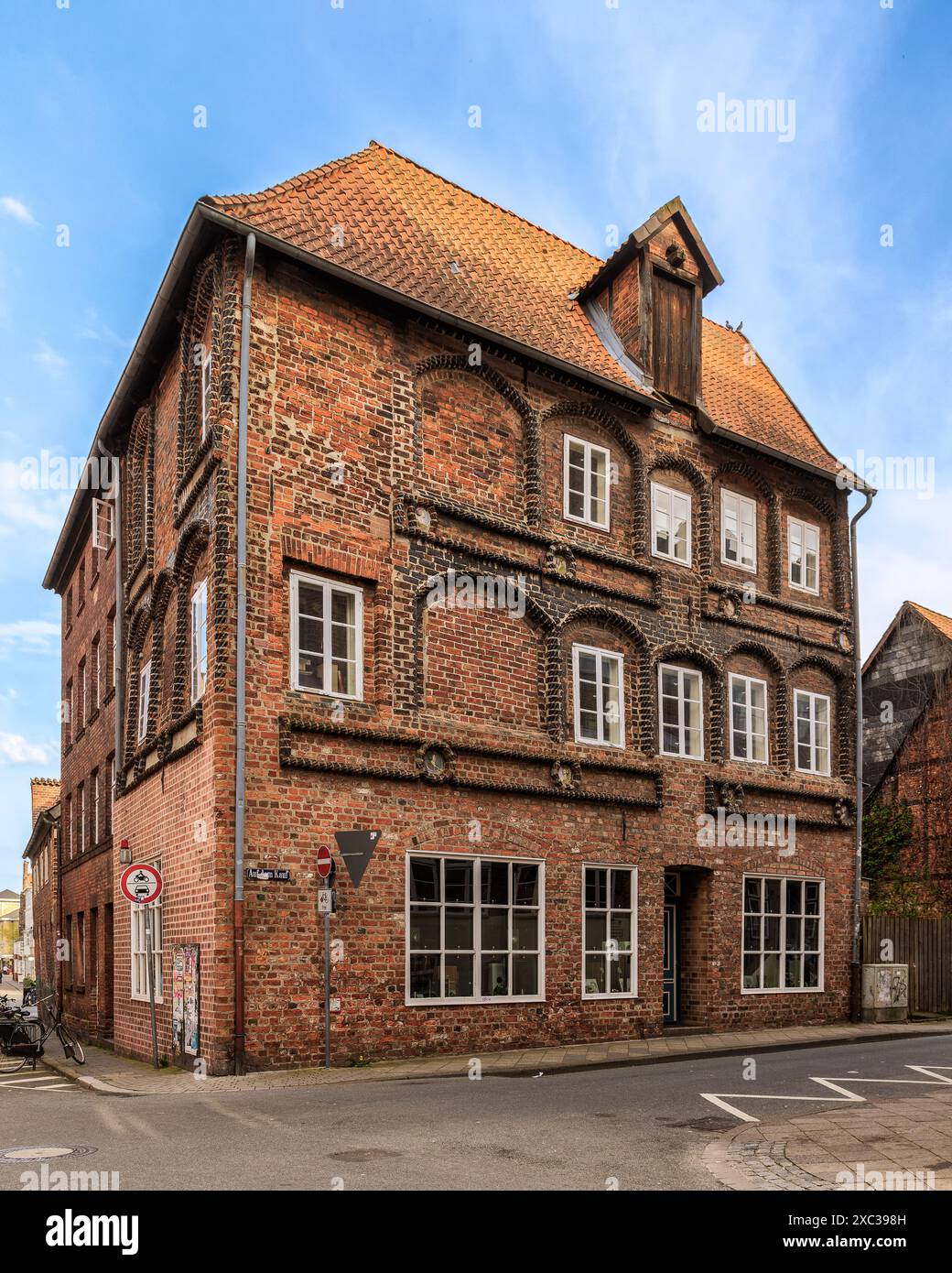 Vue pittoresque sur le célèbre marché du quartier dans la vieille ville de Lüneburg Banque D'Images