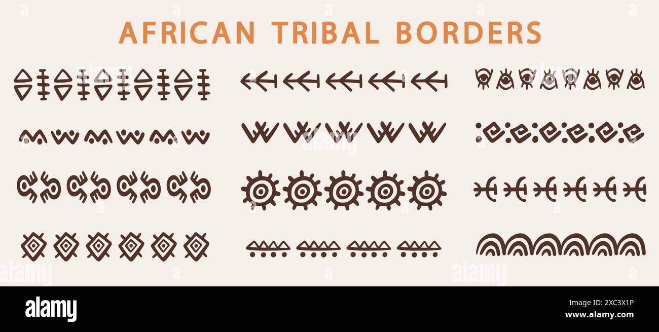 Contours géométriques abstraits des tribus africaines Illustration de Vecteur