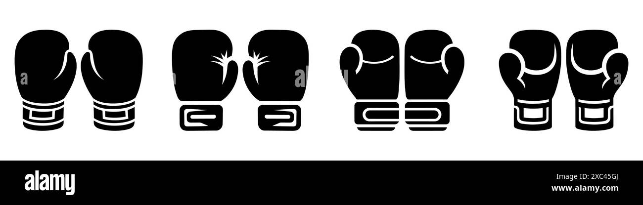 Icônes de gants de boxe. Logo de boxe design dans un design plat. Illustration de Vecteur