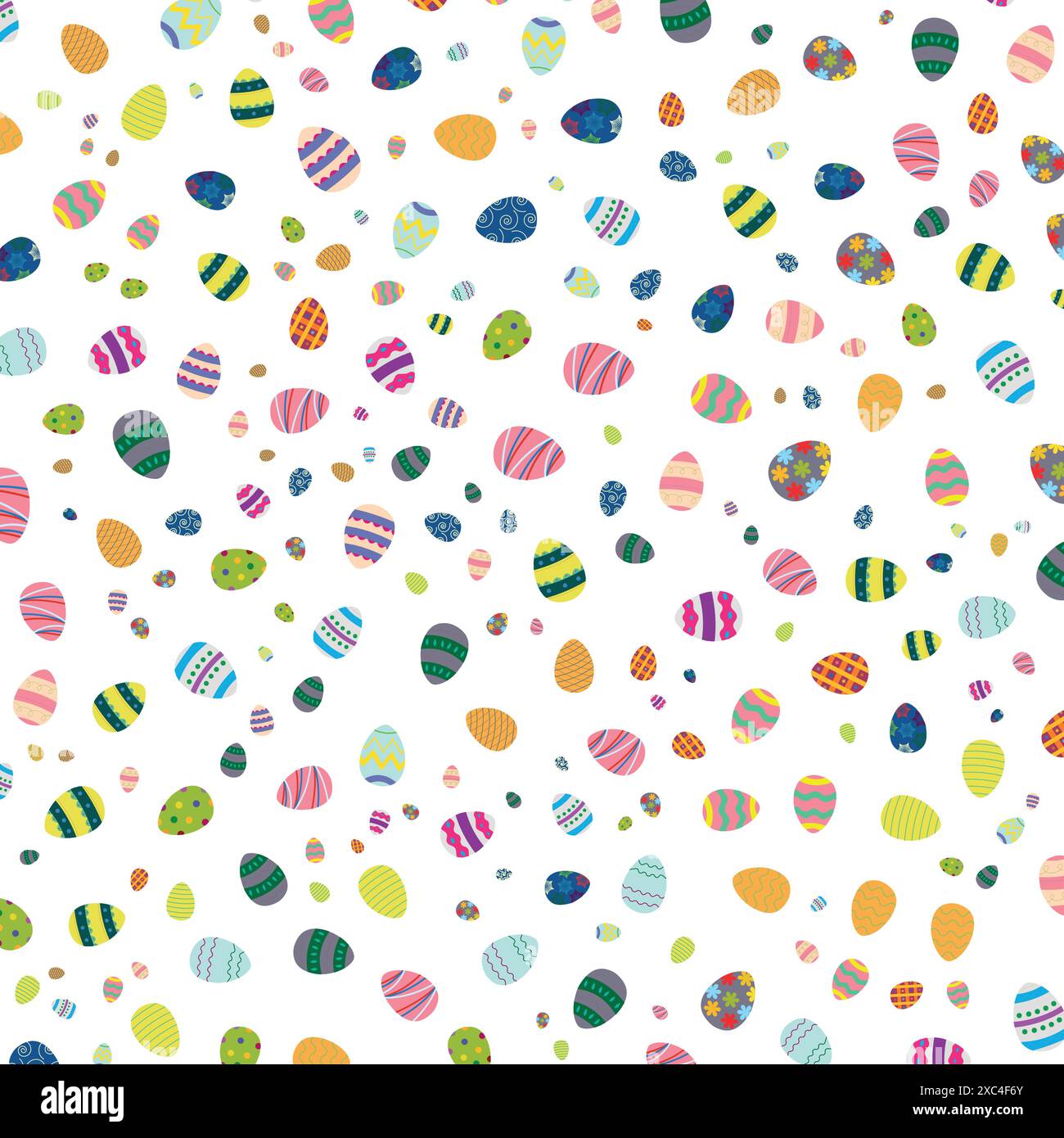 Motif de Pâques joyeuses. Oeufs de Pâques avec différentes textures. Vacances de printemps. Illustration vectorielle isolée. Joyeux oeufs de pâques. Illustration de Vecteur